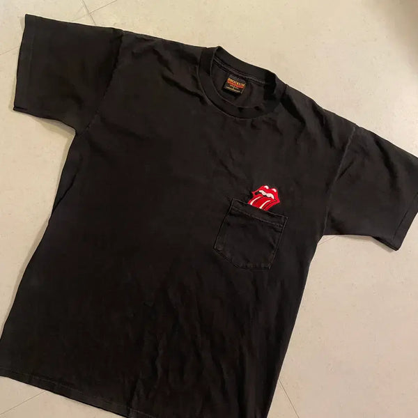 [BUNJANG] Vintage 90s Rolling Stones Band Pocket T-Shirt / [L] 90's 롤링스톤즈 밴드 포켓 빈티지 티셔츠