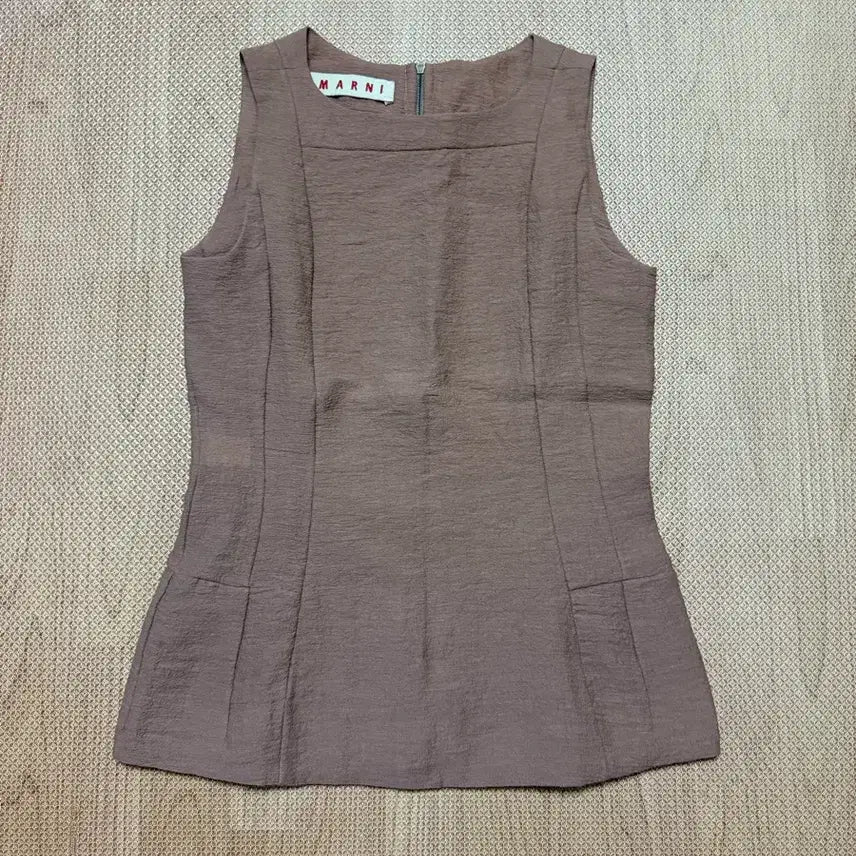 [BUNJANG] Marni Sleeveless Blouse Brown Cotton Blend Size 38 / 마르니 나시 블라우스 38 정품