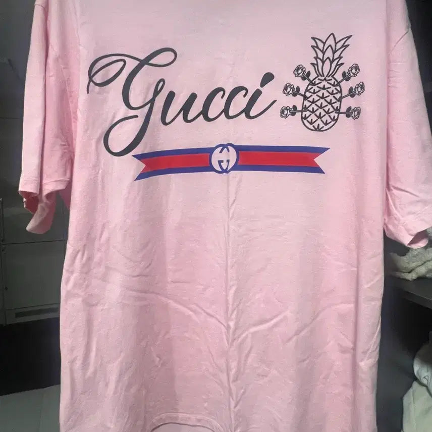 [BUNJANG] Gucci Pineapple T-Shirt Pink / 구찌 파인애플 핑크 티셔츠