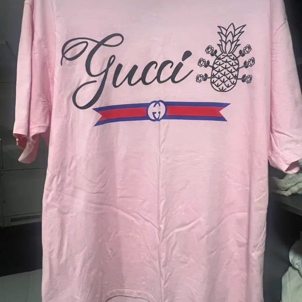 [BUNJANG] Gucci Pineapple T-Shirt Pink / 구찌 파인애플 핑크 티셔츠
