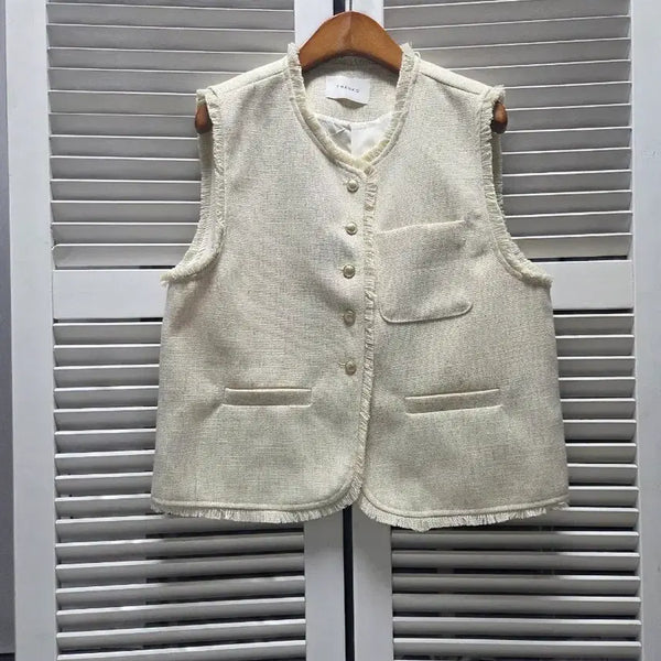 [BUNJANG] Room Packer Linen Blend Vest / 룸패커 린넨 혼방 조끼