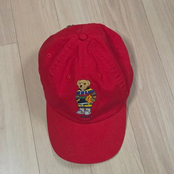 [BUNJANG] Polo Ralph Lauren Bear Logo Red Ball Cap / 폴로 랄프로렌 베어 로고 레드 볼캡