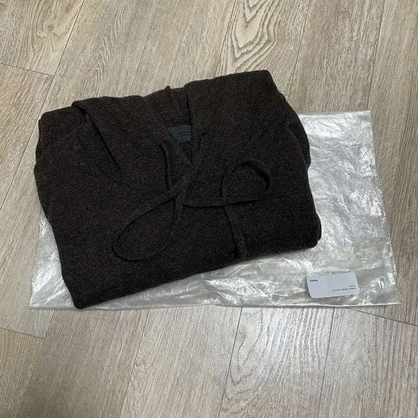 [BUNJANG] Mudule Knit Hoodie Brown / 머듈 니트 후드 브라운 0