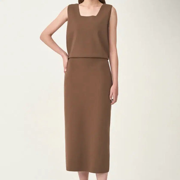 [BUNJANG] The Cashmere Two-Way Sleeveless Set-up (Brown) / 더캐시미어 투웨이 슬리브리스 셋업 (brown) 캐리오버