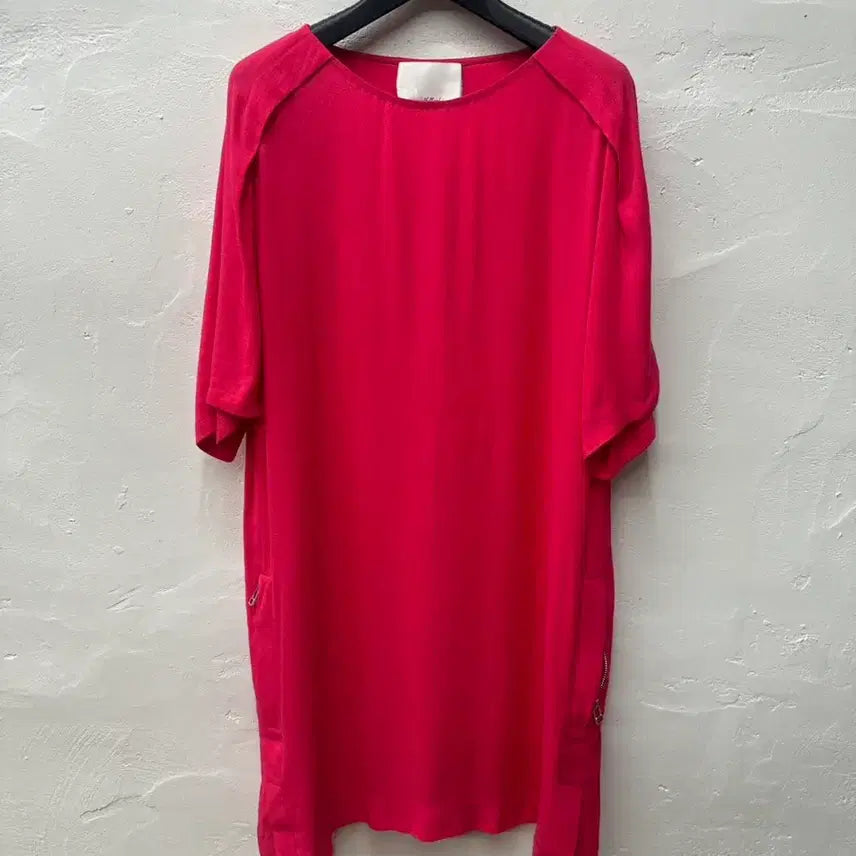 [BUNJANG] 3.1 Phillip Lim Women's Short Sleeve Dress Hot Pink / 3.1 필립림 여 원피스 핫핑크/인견실크100%/반팔 55(86/53)