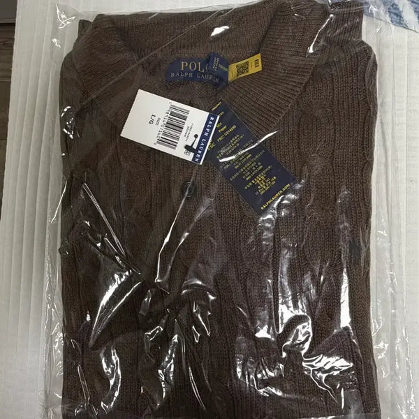 [BUNJANG] Polo Ralph Lauren Cable Knit Short Sleeve Polo Shirt L / (새상품) 폴로 랄프로렌 케이블 꽈배기 케이블 반팔 카라 니트
