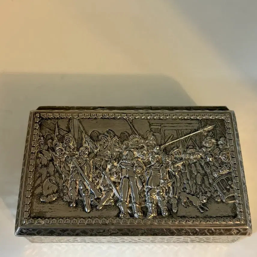 [BUNJANG] Vintage Italian Silverplate Wood Trinket Box / 빈티지 이태리 실버플레이트 우드 트링켓 박스