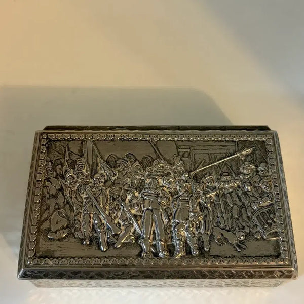 [BUNJANG] Vintage Italian Silverplate Wood Trinket Box / 빈티지 이태리 실버플레이트 우드 트링켓 박스