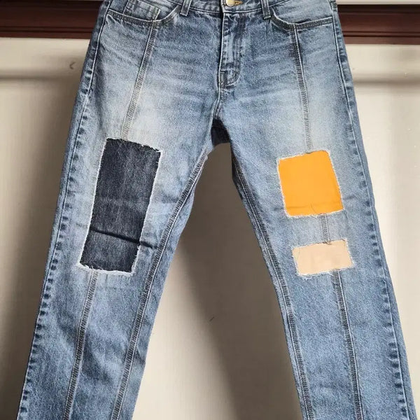 [BUNJANG] Romantic Crown Patchwork Denim Pants / 로맨틱크라운 청바지 패치워크 데님 팬츠