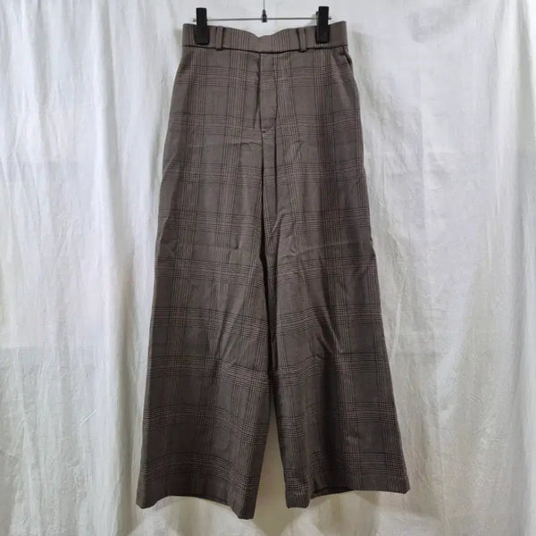 [BUNJANG] Uniqlo Vintage Brown Check Wide Pants / 유니클로 일본 구제 빈티지 브라운 체크 와이드 팬츠