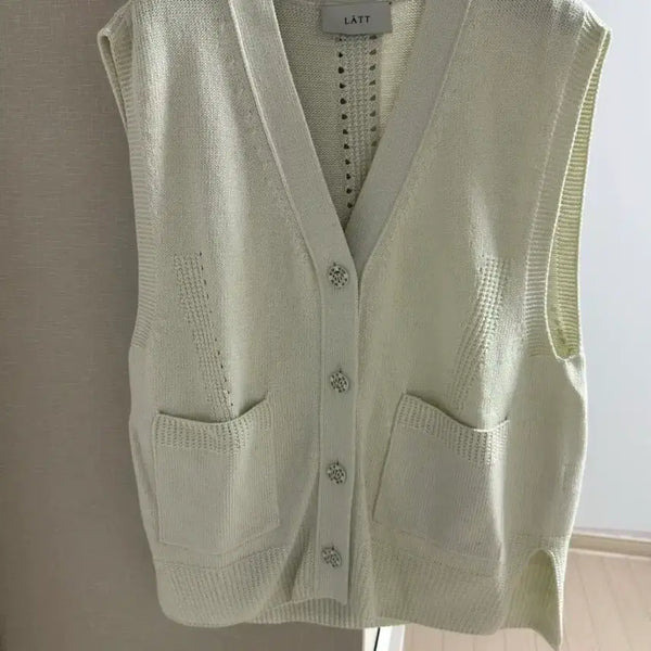 [BUNJANG] Hansome Lett Knit Vest / 한섬 래트 니트베스트