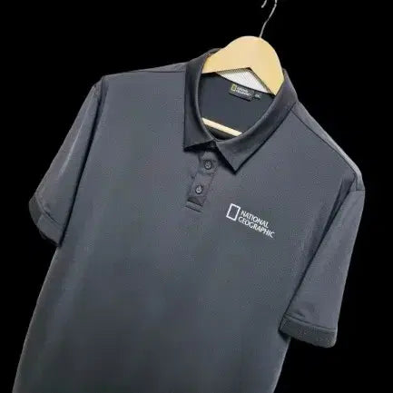 [BUNJANG] National Geographic Men's Big & Tall Functional Short-Sleeve Polo T-Shirt / 남성 빅사이즈 내셔널지오그래픽 블랙 검정 기능성 반팔 카라 티 티셔츠