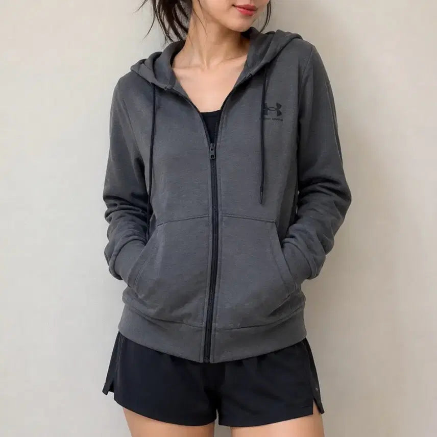 [BUNJANG] Under Armour Grey Hooded Zip-Up Jacket / 3회미만착)언더아머 후드집업 그레이