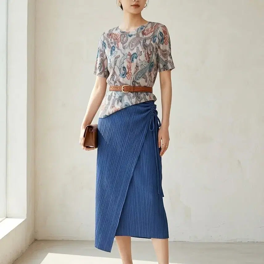 [BUNJANG] Pleated Wrap Skirt / 플리츠 랩스커트