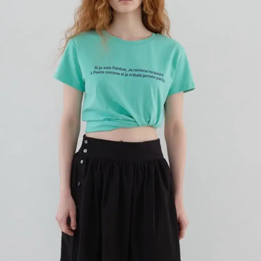 [BUNJANG] Poet Seoul Mint Half Sleeve T-shirt / 포에트서울 민트 반팔티셔츠