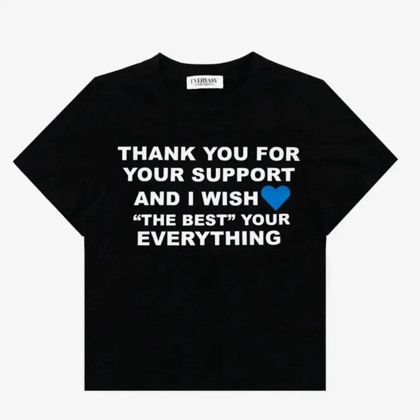 [BUNJANG] Everysee Thank You Love T-Shirt (Black) / 에브리시 Thank you LOVE 티셔츠 (블랙)