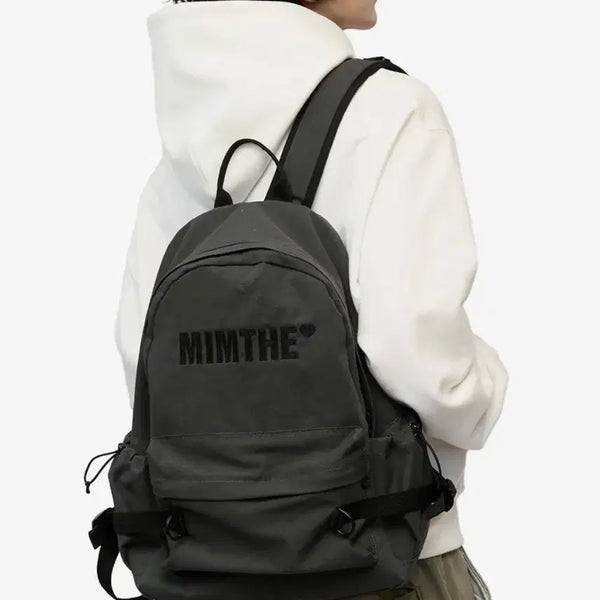 [BUNJANG] Mim The Wardrobe Basic Logo Backpack Charcoal / [새상품급] 밈더워드로브 밈더 베이직 로고 백팩 차콜컬러