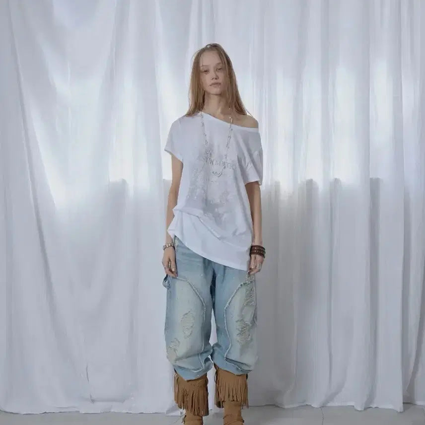 [BUNJANG] Ashmery Faded Slant Silhouette Top / 애시메트리 FADED SLANT SILHOUETTE TOP