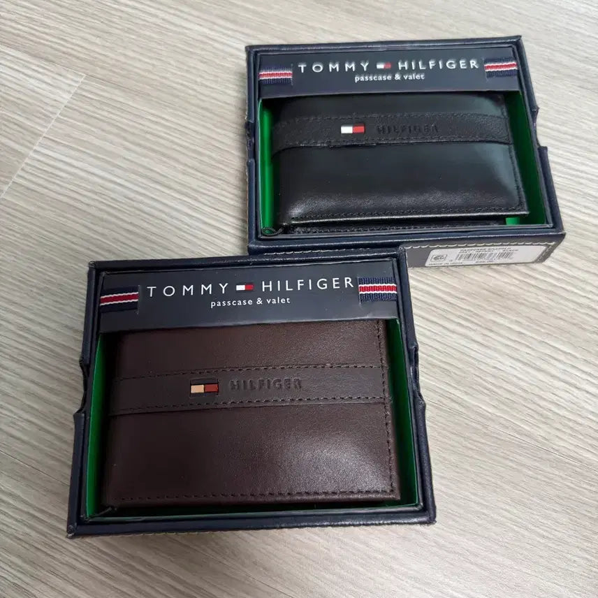 [BUNJANG] Tommy Hilfiger Men's Leather Bifold Wallet Brown/Black / 타미힐피거 남성 가죽 반지갑 브라운/블랙 새제품