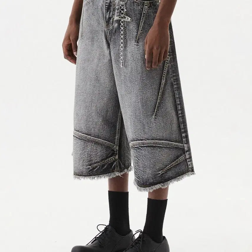 [BUNJANG] DNSR Multi Dart Bermuda Denim Pants Black S / 디앤에스알 DNSR 멀티 다트 버뮤다 데님 팬츠 블랙 바지 S