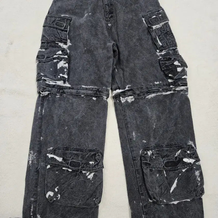 [BUNJANG] D.N.S.R Hand-Dyed Two-Way Cargo Pants / 디앤에스알 핸드 다이드 투웨이 카고 팬츠