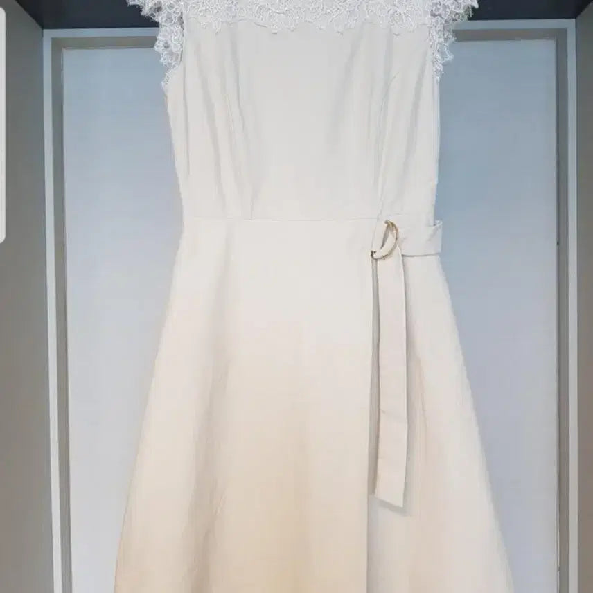 [BUNJANG] Lenibon Lace Panel Dress / 레니본 레이스배색 원피스