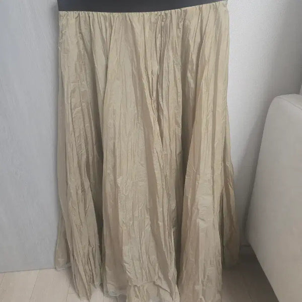[BUNJANG] TIME by HANDSOME Pleated Long Skirt Beige Size 85 / 한섬 TIME 주름 롱스커트 85사이즈