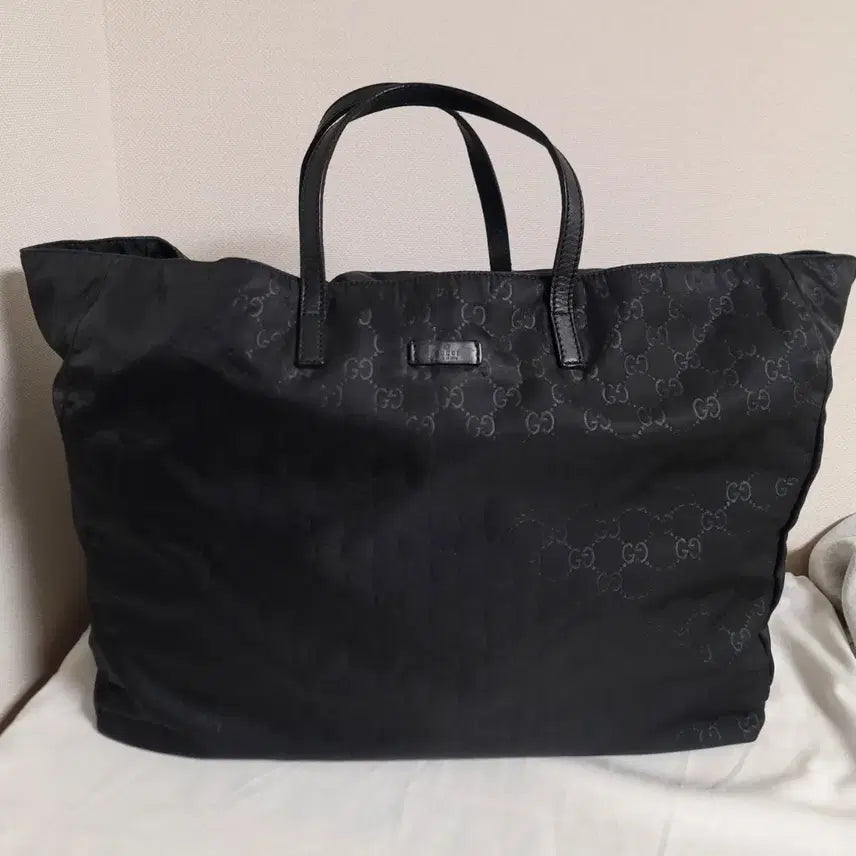 [BUNJANG] Gucci Black GG Nylon Tote Bag Shoulder Bag / 정품 구찌 가방 블랙 GG 나일론 토트백, 숄더백