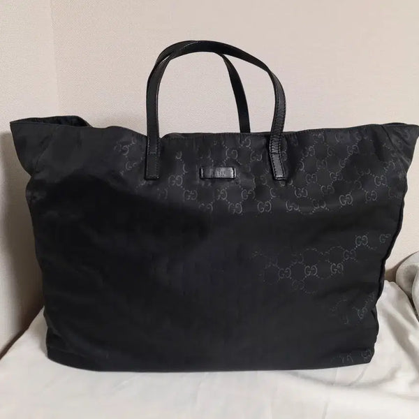 [BUNJANG] Gucci Black GG Nylon Tote Bag Shoulder Bag / 정품 구찌 가방 블랙 GG 나일론 토트백, 숄더백