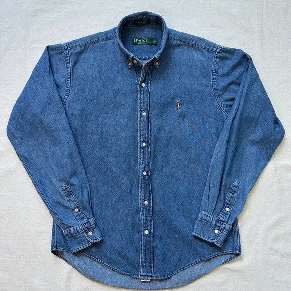 [BUNJANG] Polo by Ralph Lauren Green Label Denim Button Down Shirt / 폴로 랄프로렌 데님 셔츠 올드 그린라벨 95