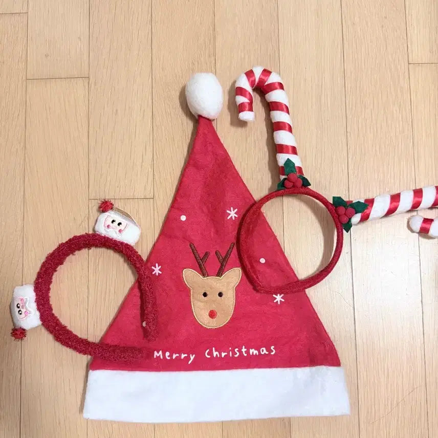 [BUNJANG] Christmas Santa Hat Headband Set / 크리스마스 산타 모자 머리띠 세트