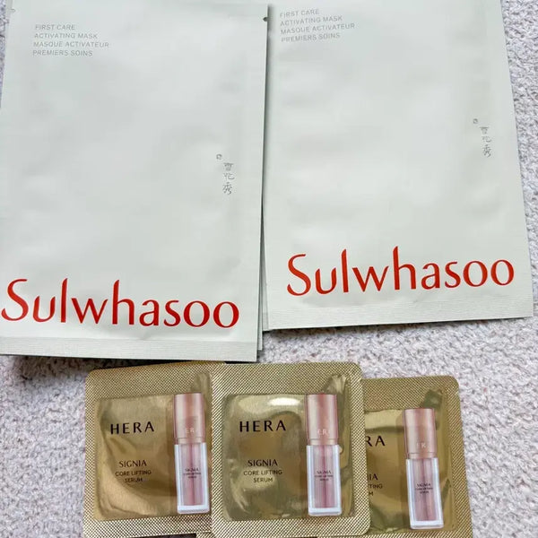 [BUNJANG] Sulwhasoo First Care Activating Mask (5 Sheets) + Hera Signia Core Lifting Serum / 설화수 윤조에센스 마스크팩5매