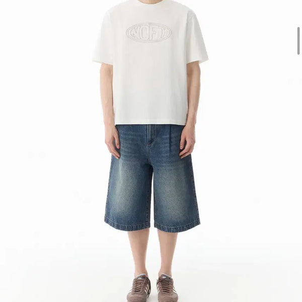 [BUNJANG] Not Only For Today (NOFT) Embroidered Short Sleeve T-Shirt White L / 낫온리포투데이 오벌 NOFT 자수 반소매 반팔 티셔츠