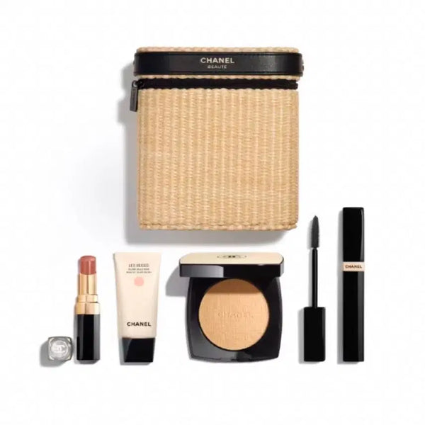 [BUNJANG] Chanel Les Beiges Healthy Glow Set with Rattan Pouch / 샤넬 라탄 레베쥬 헬시 글로우 세트