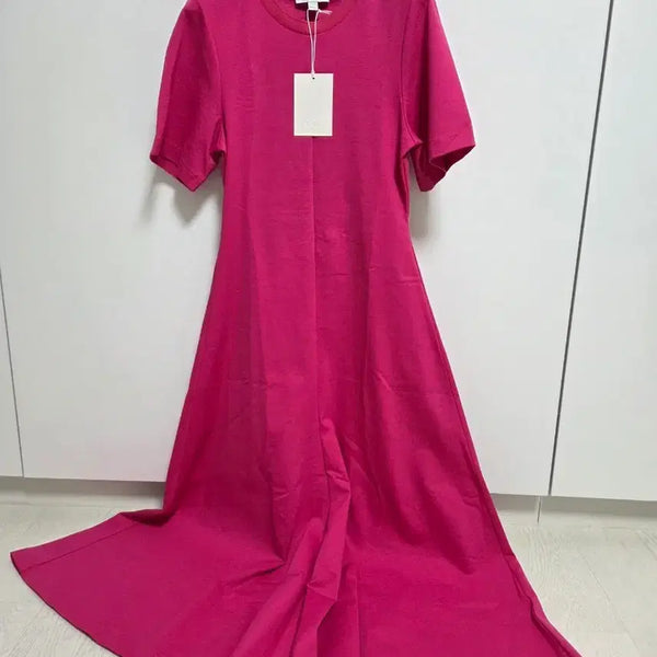[BUNJANG] COS Pink Short Sleeve Midi Dress Size 55 New / COS 핑크색 반팔 원피스 55 새제품