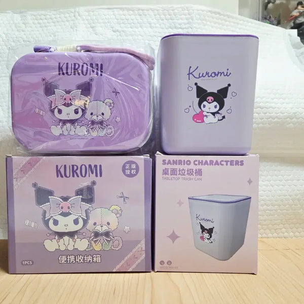 [BUNJANG] Sanrio Kuromi Mini Bag & Desk Trash Can Set / [무료배송/사은품증정] 산리오 쿠로미 미니 가방 + 탁상용 쓰레기통
