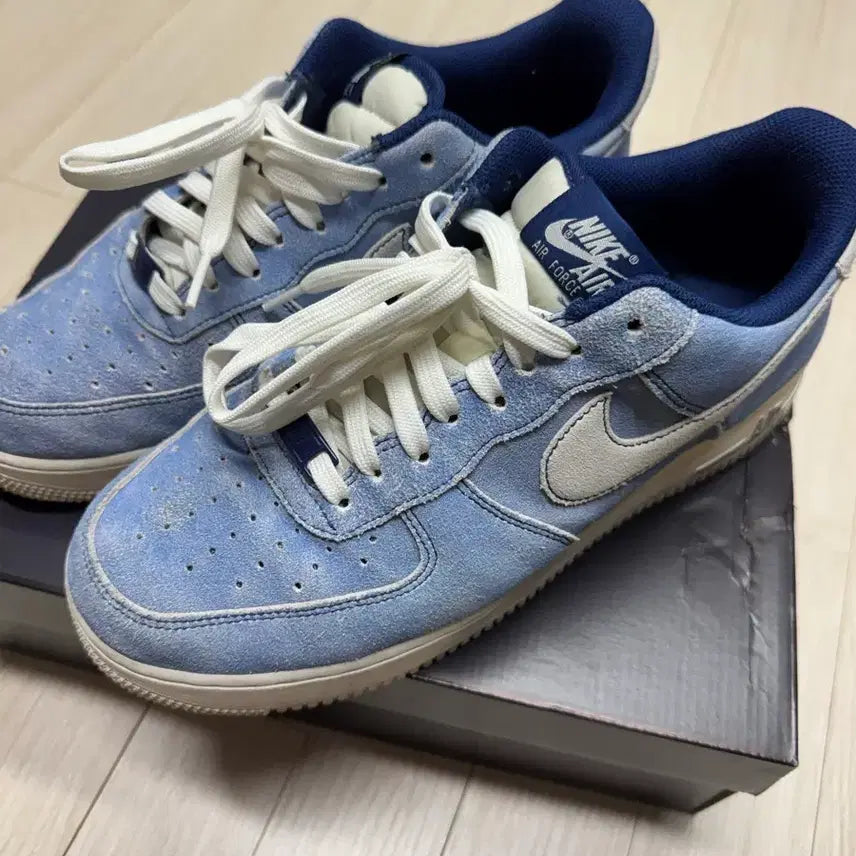 [BUNJANG] Nike Air Force 1 '07 LV8 Dusty Blue Suede Sneakers / 나이키 에어포스 1 07 더스티블루 270