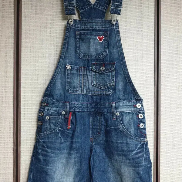 [BUNJANG] ASK Denim Overalls Shorts Size 26 / 에스크 데님 멜빵반바지 26사이즈