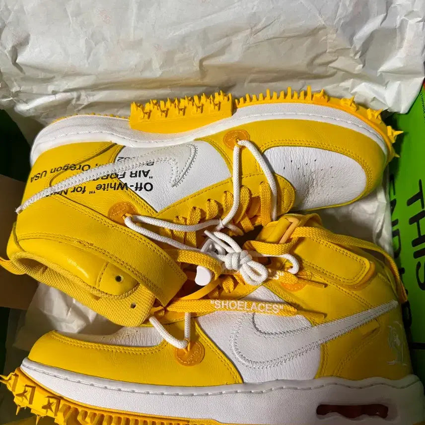 [BUNJANG] Nike Off-White Air Force 1 Low Yellow / 나이키 오프화이트 에어포스 1 로우 오프화이트 옐로우