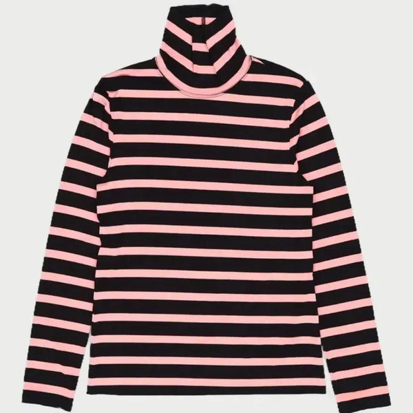 [BUNJANG] Margarin Fingers Striped Turtleneck Knit / 마가린 핑거스 스트라이프 터틀넥