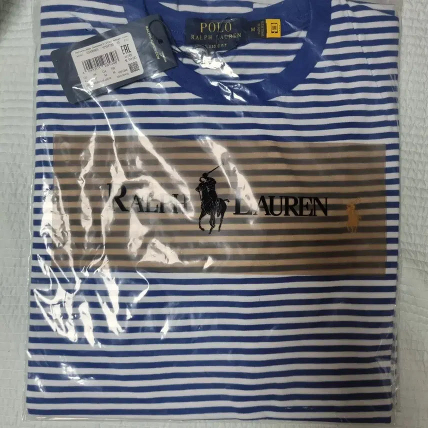 [BUNJANG] Polo Ralph Lauren Striped Short-Sleeve T-Shirt - Blue / 폴로 단가라 반팔 블루