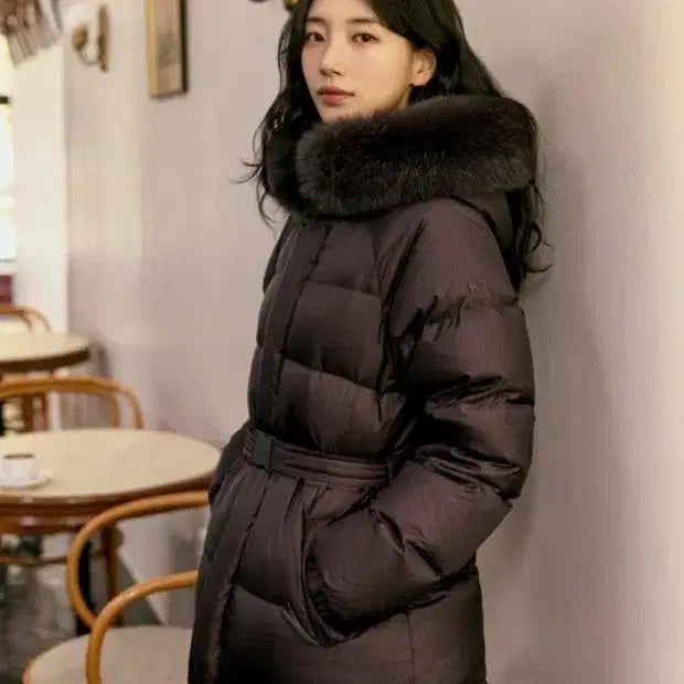 [BUNJANG] K2 Bagel Goose Padded Jacket with Belt and Fur Hood / K2 베이글 구스패딩 85 새상품