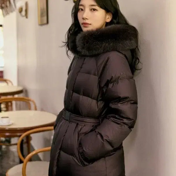 [BUNJANG] K2 Bagel Goose Padded Jacket with Belt and Fur Hood / K2 베이글 구스패딩 85 새상품