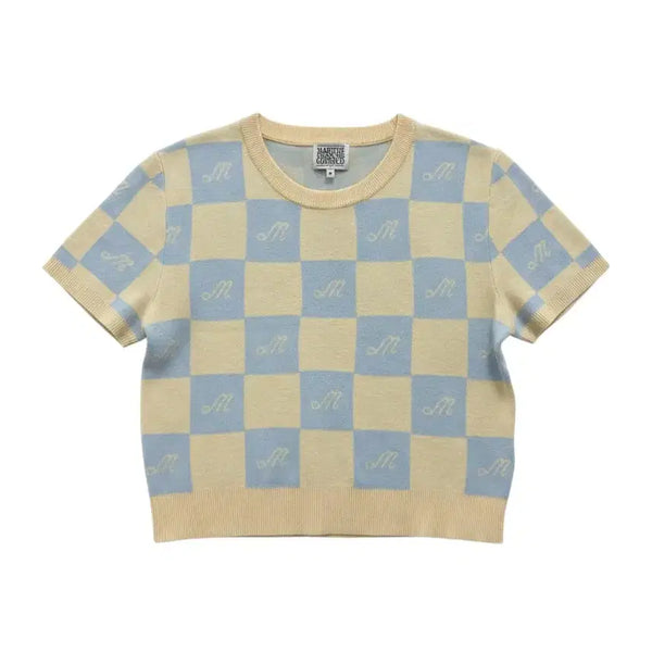 [BUNJANG] Marithe Francois Girbaud Women's Cropped Short-Sleeve Knit Top / 여성M/ 마리떼프랑소와저버 크롭 반팔 니트