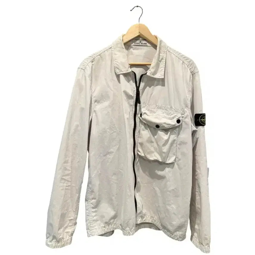 [BUNJANG] Stone Island White Overshirt XXL / XXL / 스톤아일랜드 화이트 오버셔츠