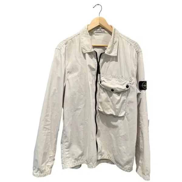 [BUNJANG] Stone Island White Overshirt XXL / XXL / 스톤아일랜드 화이트 오버셔츠