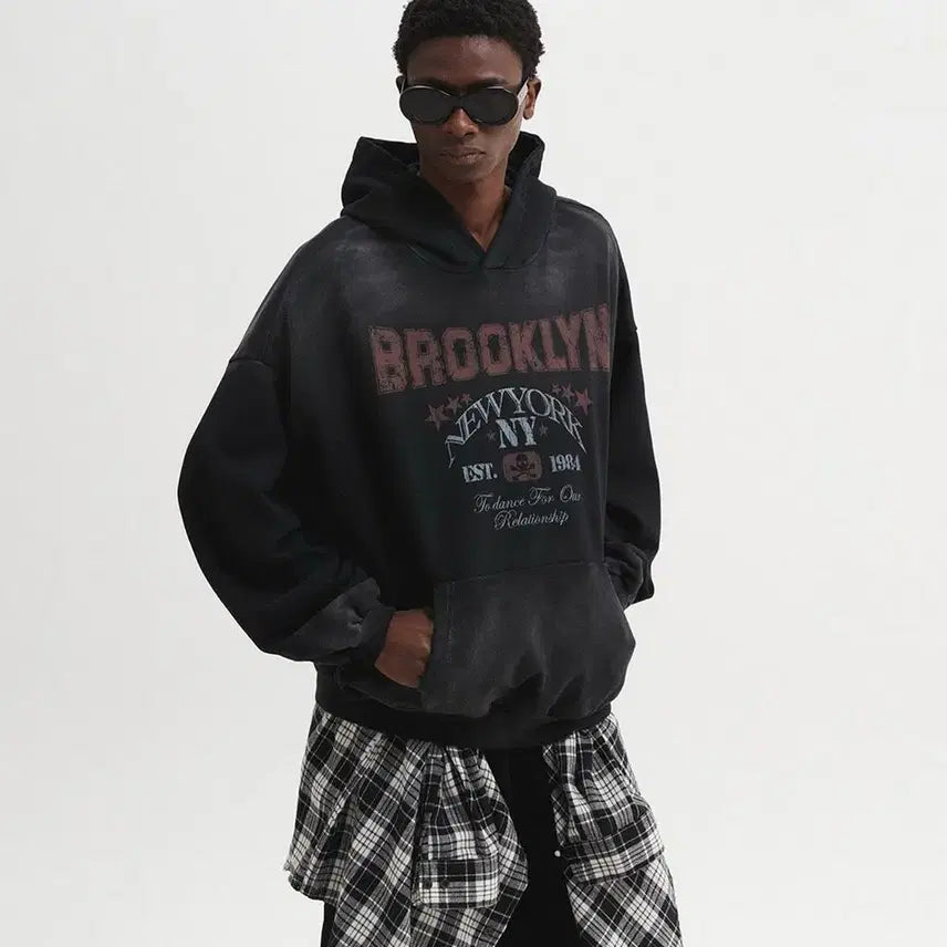 [BUNJANG] DNSR Dyeing Brooklyn Hoodie Black XL / 디앤에스알 DNSR 썰파 다잉 브루클린 후드 블랙 XL
