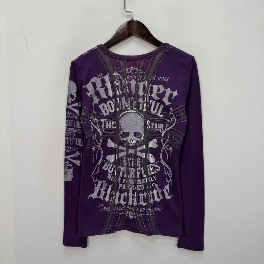 [BUNJANG] Vintage Punk Skull Print Long Sleeve Shirt / 빈티지 펑크 스컬 프린트 롱슬리브