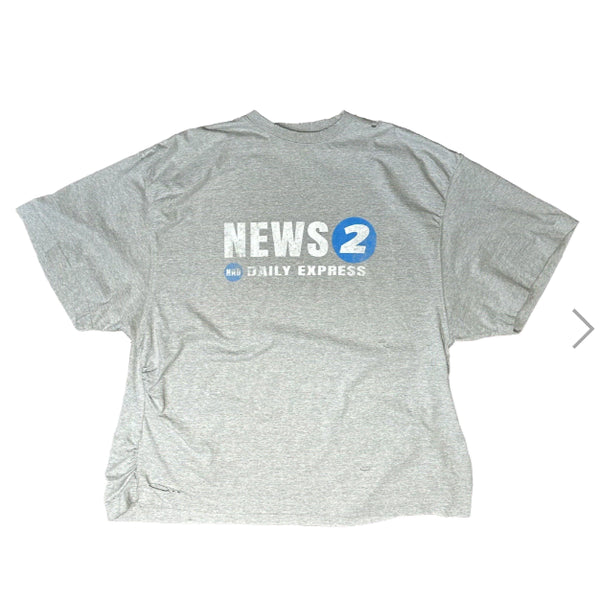 [BUNJANG] Nonnode Puckering News T-Shirt Vintage Grey / [2] 논노드 퍼커링 뉴스 티셔츠 빈티지 그레이