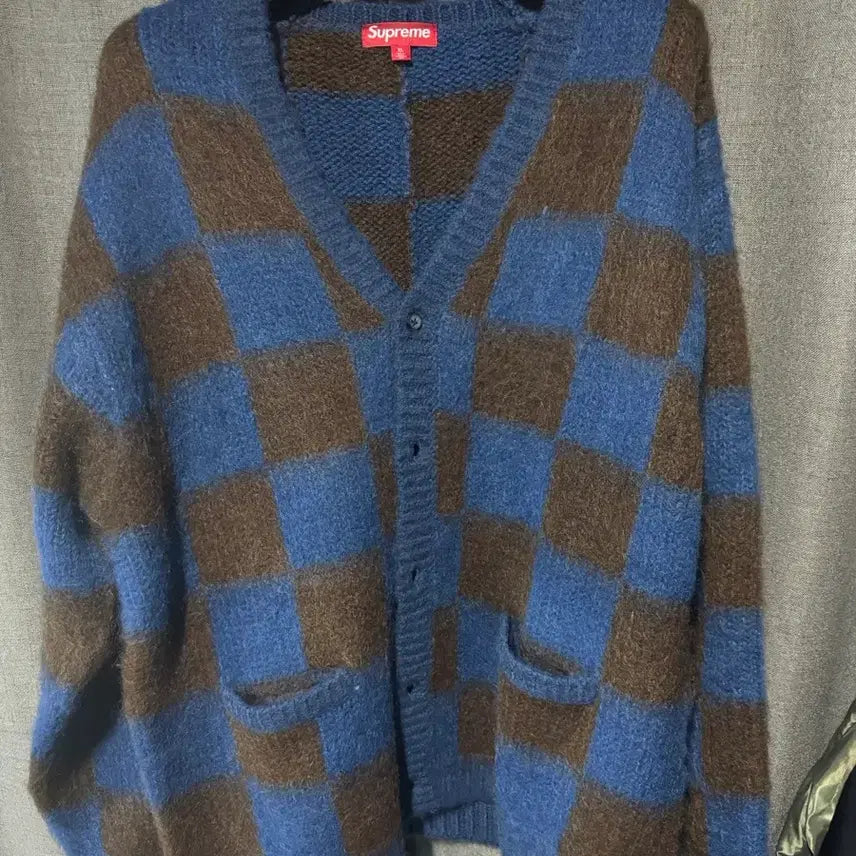 [BUNJANG] Supreme Checkerboard Mohair Cardigan XL / 슈프림 체커보드 모헤어 가디건 XL